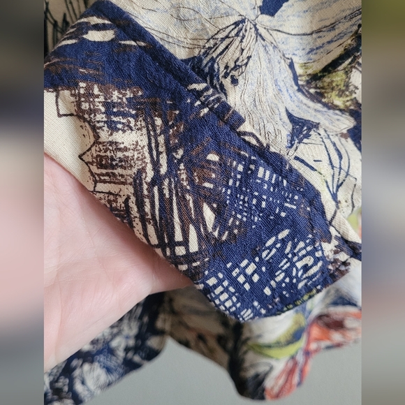 Coldwater Creek oversized button abstract floral cape-style jacket Women's XL/16 - Picture 4 of 10